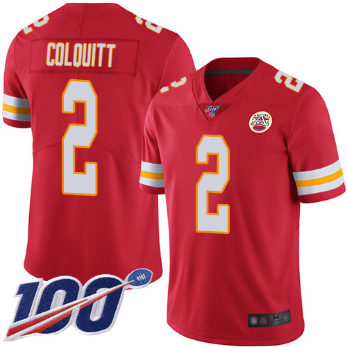 Youth Kansas City Chiefs 2 Colquitt Dustin Red Team Color Vapor Untouchable Limited Player 100th Season Football Nike NFL Jersey